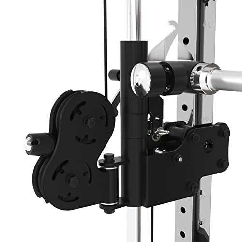 Folding Home Gym Smith Machine with Pulley System Squat Rack Weight Bar Y288412