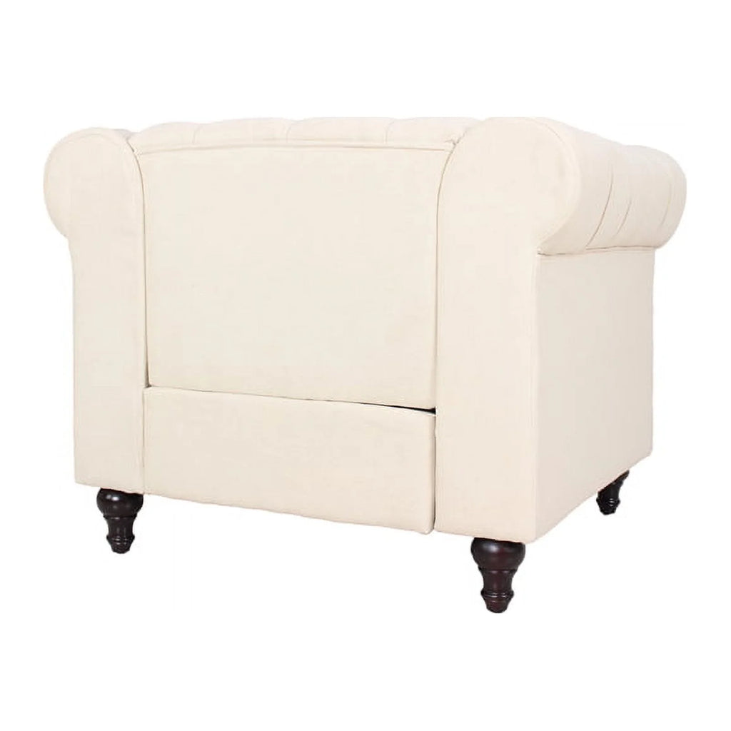 3 Piece Living Room Set with Loveseat and Two Accent Chairs in Cream C37763