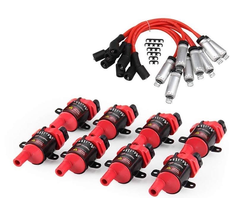 8 Pack Ignition Coil and 8mm Spark Plug Wires Set E30360