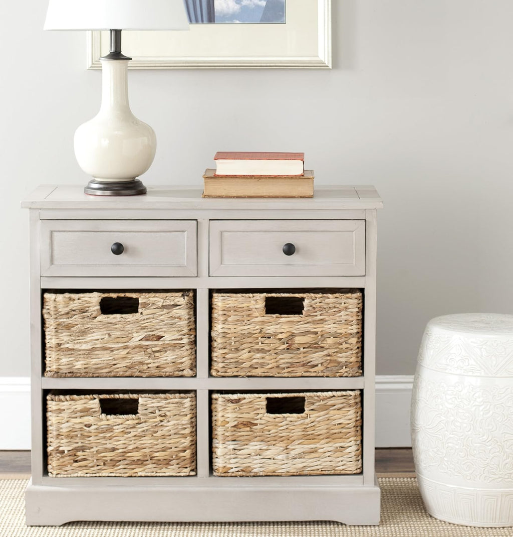 Brown Wicker Basket Storage Unit U9462