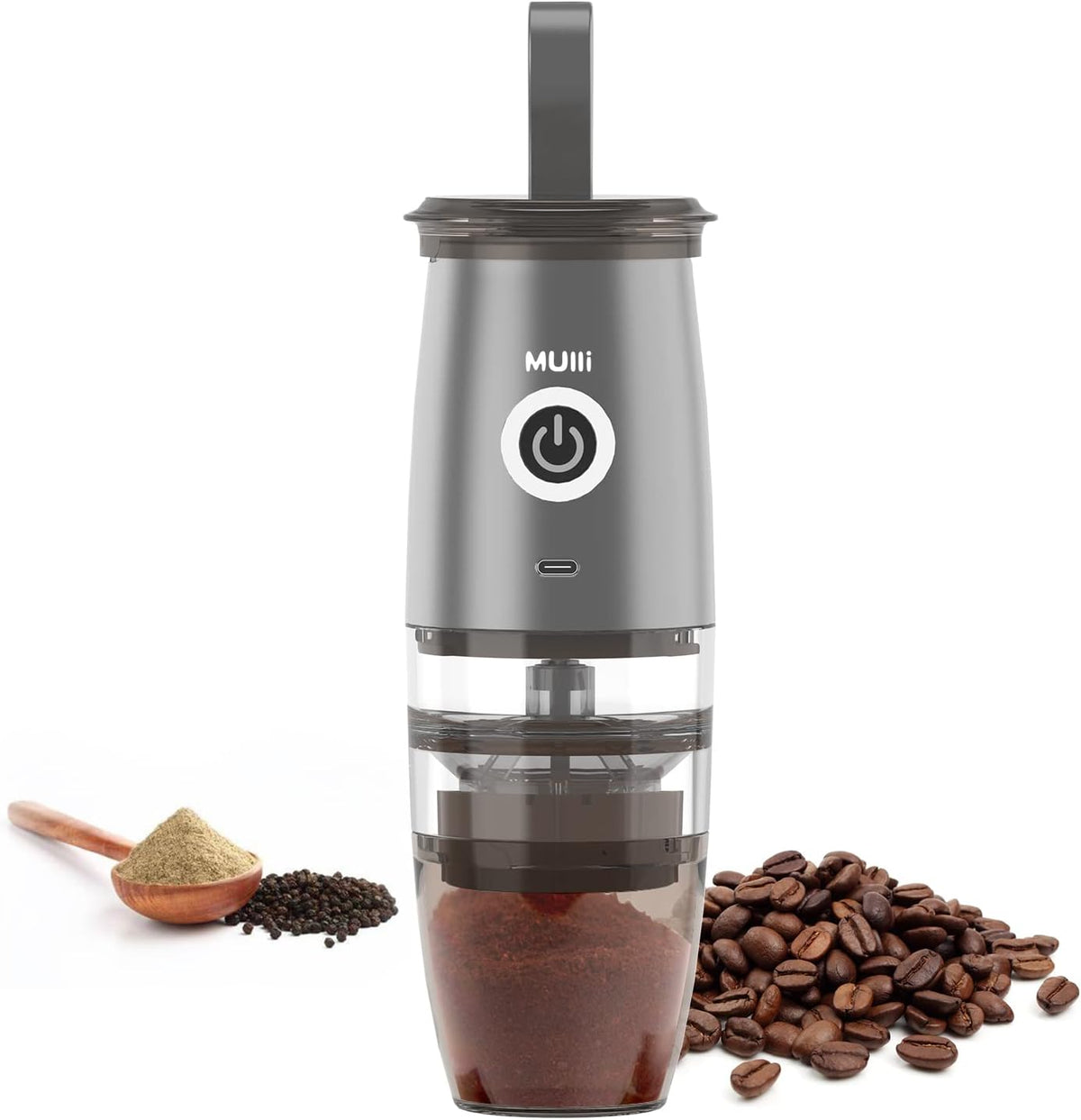 Portable Electric Manual Burr Coffee Grinder with 5 Grind Settings D8942
