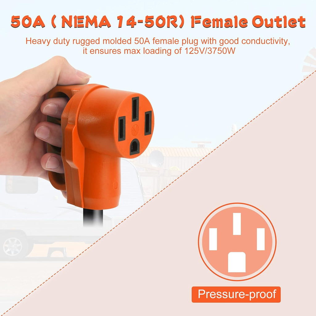 30 Amp Male to 50 Amp Female RV Adapter Cord 12inch D863988