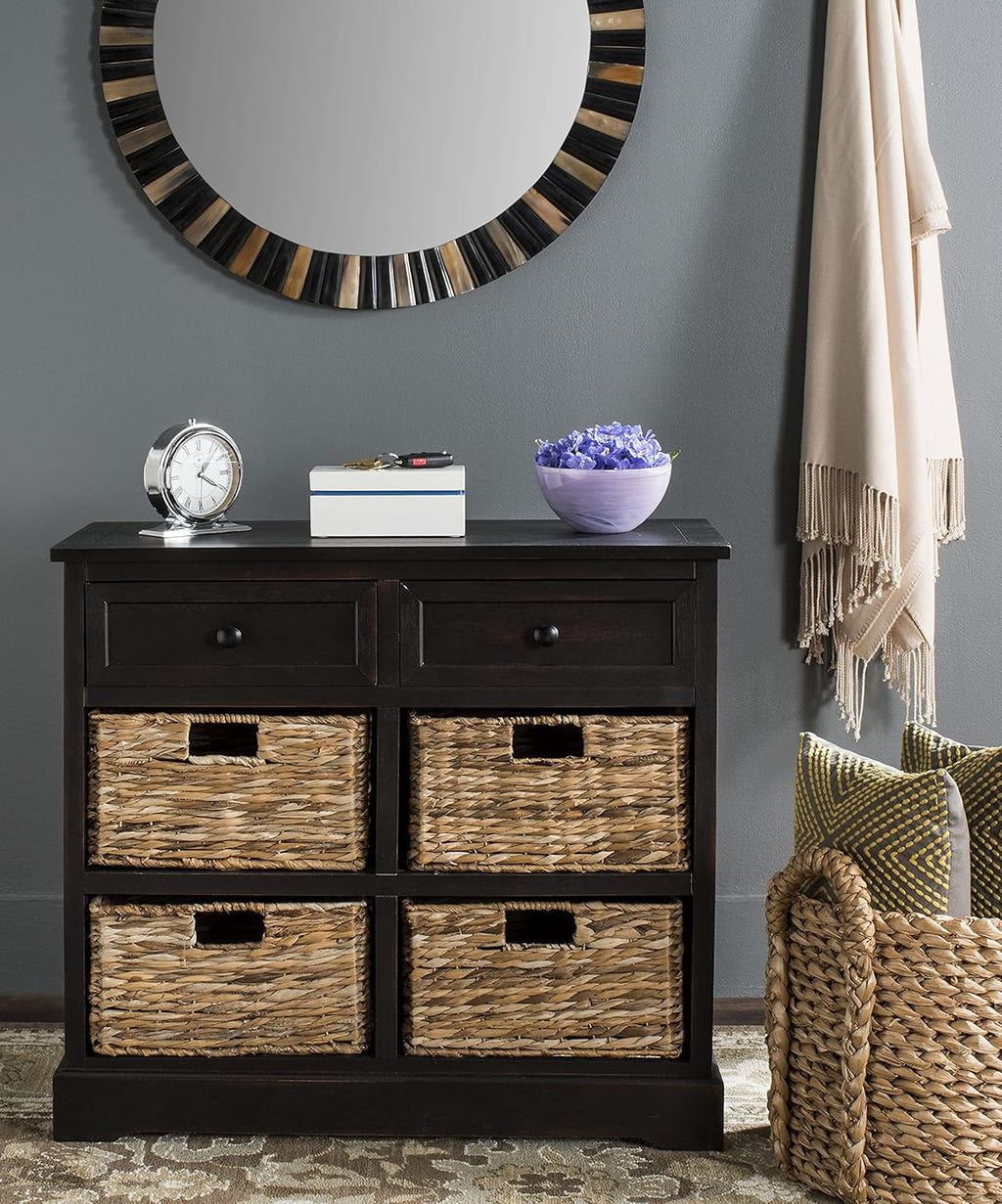 Brown Wicker Basket Storage Unit U9462
