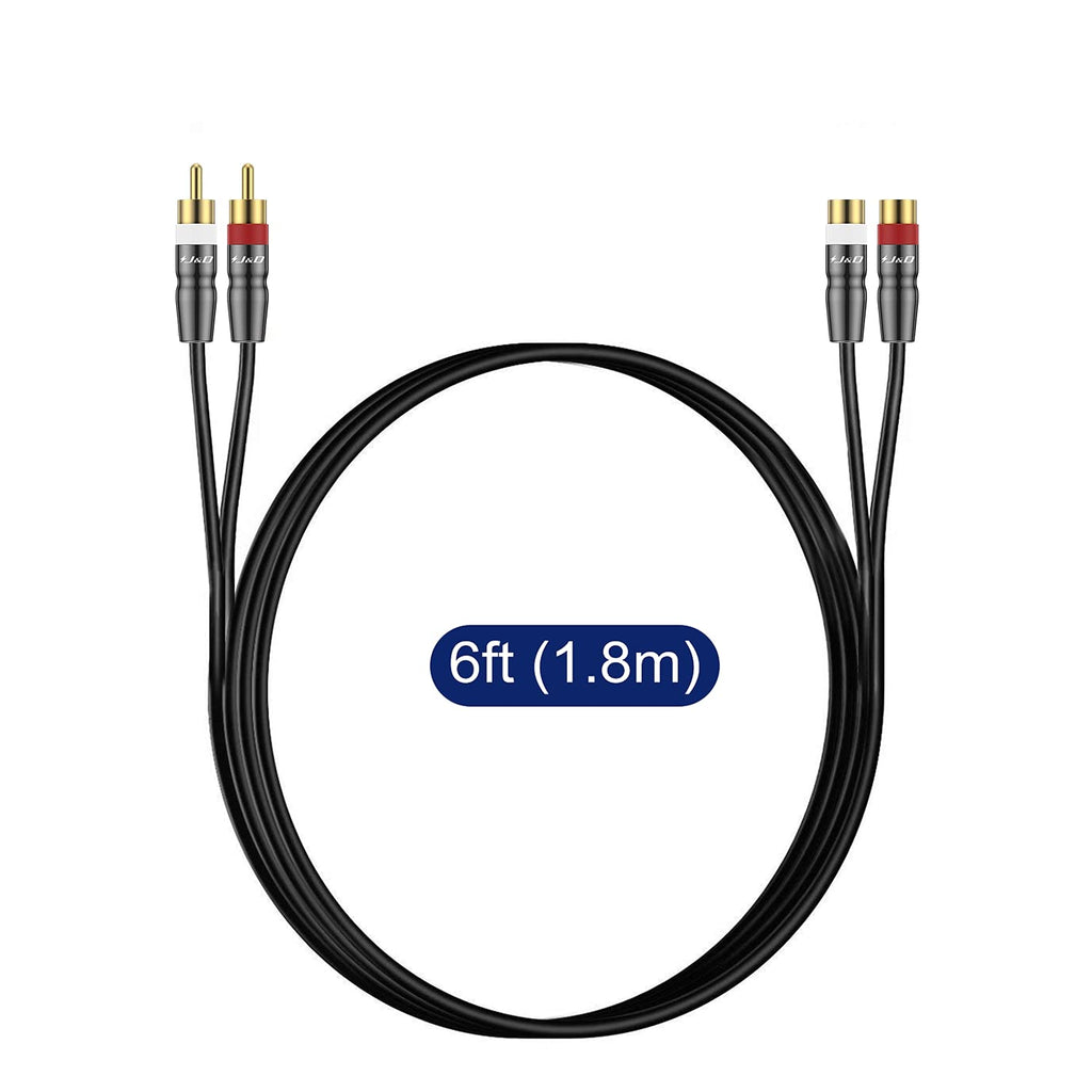 2 RCA Male to Female Extension Cable 6 Feet N700380