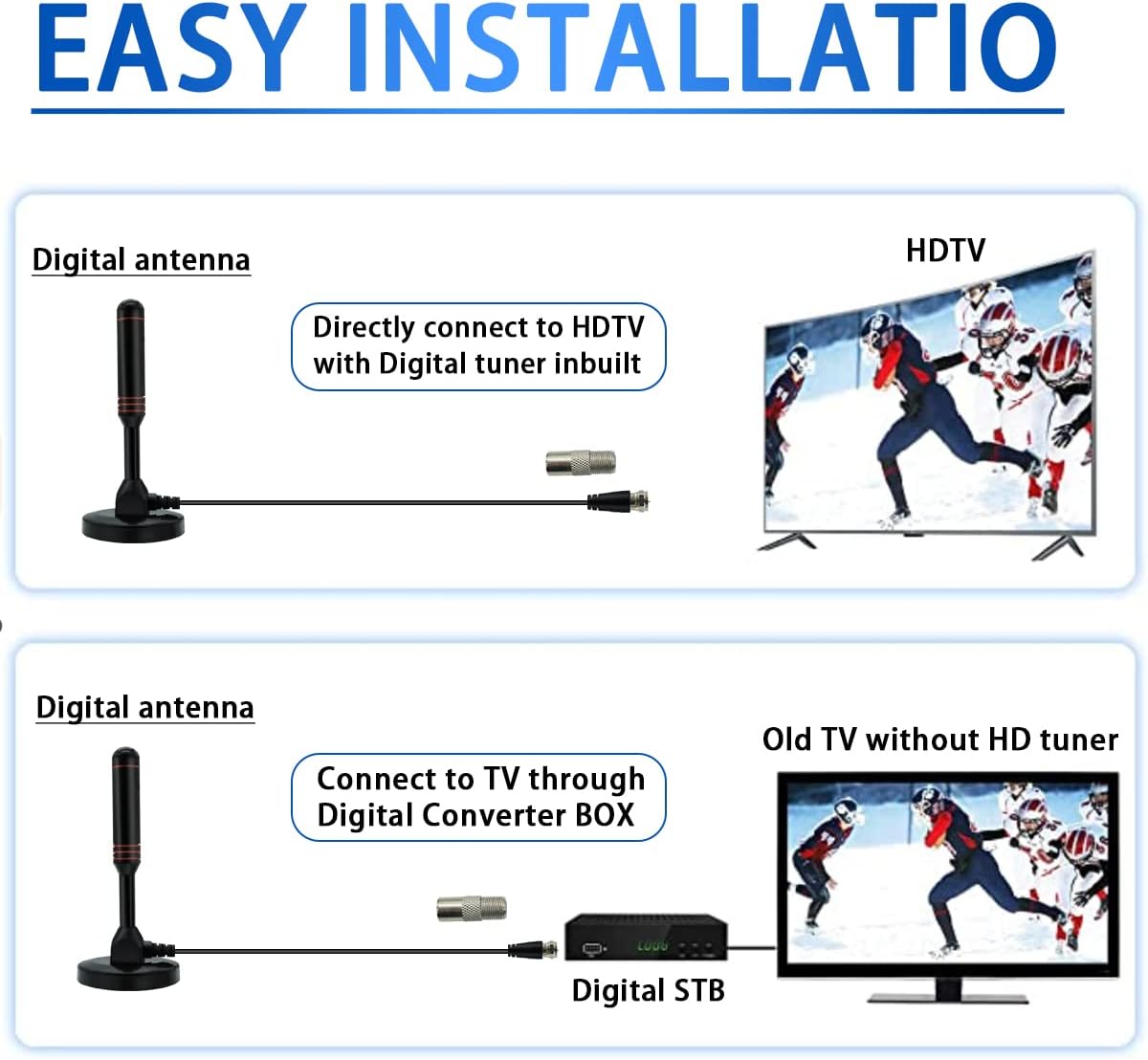 HDTV Antenna with Magnetic Base and Coaxial Cable G820321