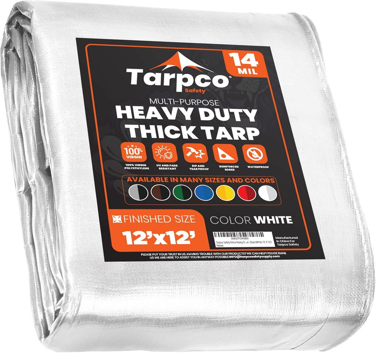 Extra Heavy Duty 14 Mil Waterproof UV Resistant Poly Tarp B227565
