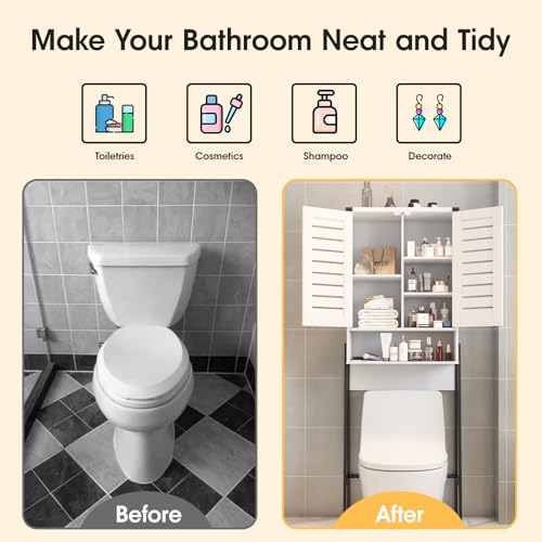 White 2-Door Over Toilet Storage Cabinet L584089