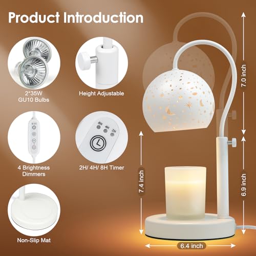 White Electric Candle Warmer Lamp with Timer and Remote Controls H215860