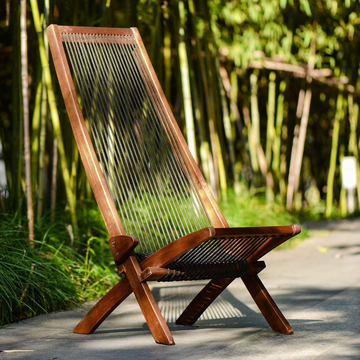 Folding Wooden Outdoor Lounge Chair F863