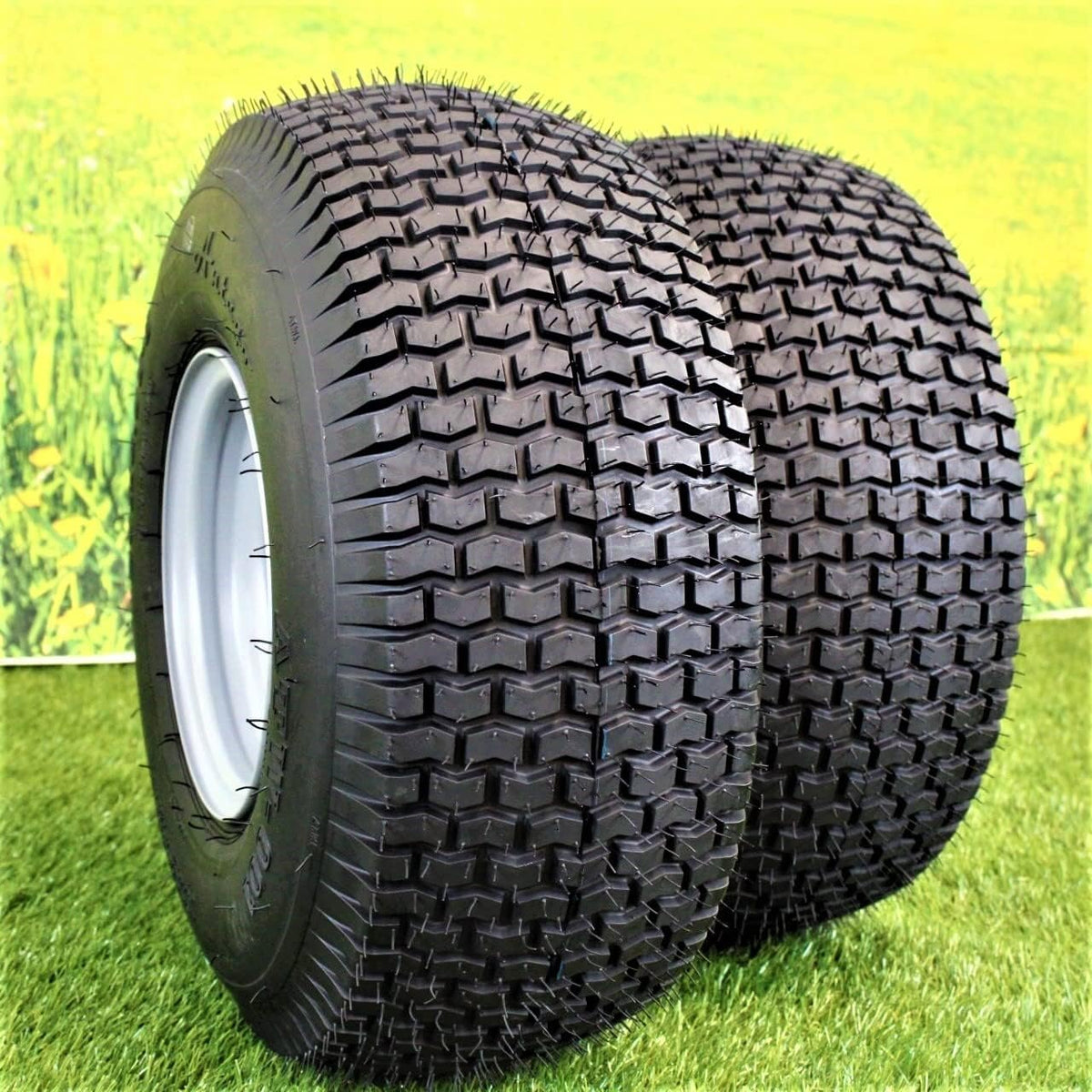 (Set of 2) 20x8.00-8 Lawn Mower Tires with Keyed Hub Wheel F5341