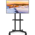 Mobile TV Stand with Wheels, Height Adjustable Rolling TV Cart with Laptop Shelf A9453