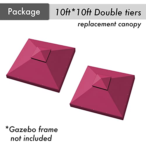 10x10 FT Grey Double Tiered Canopy Top R8790