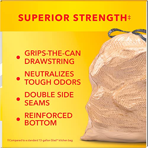 45 Count 13 Gallon Tall Kitchen Drawstring Garbage Bags R1722