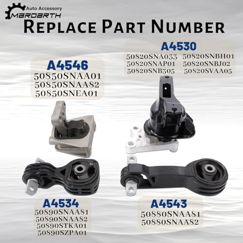 Set of 6 Engine Motor and Transmission Mount Kit Y4725
