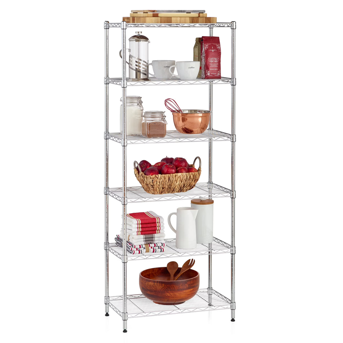 6-Shelf Wire Shelf Unit, Chrome R2455