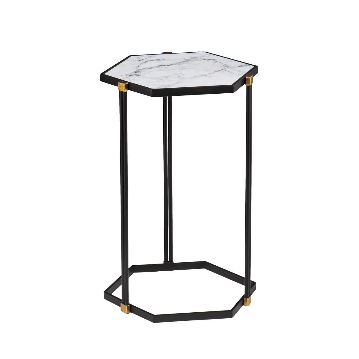 Black Faux Marble Nesting Table Set E169