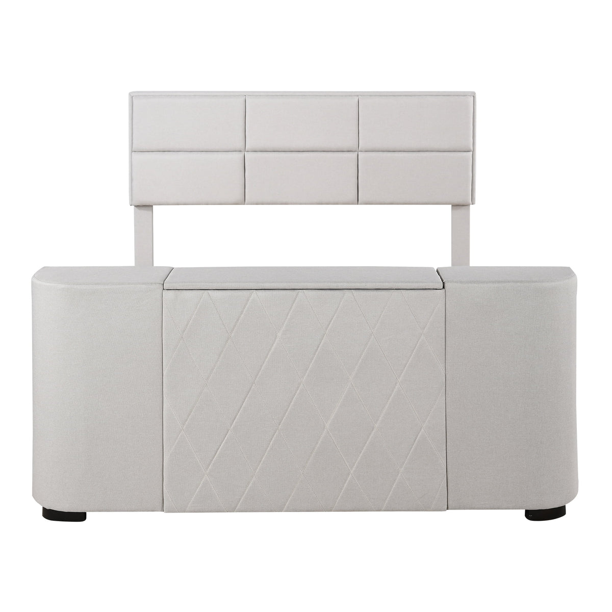 Queen Size Upholstery Platform Bed with Adjustable Headboard A29382