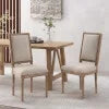 Beige Fabric Upholstered Dining Chairs Set of 2 J622
