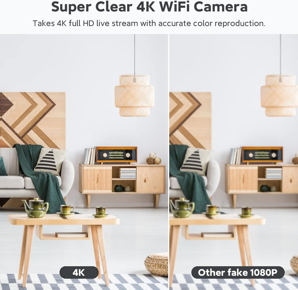 4K Mini Wireless Security Camera with Night Vision, Pack of 2 D717