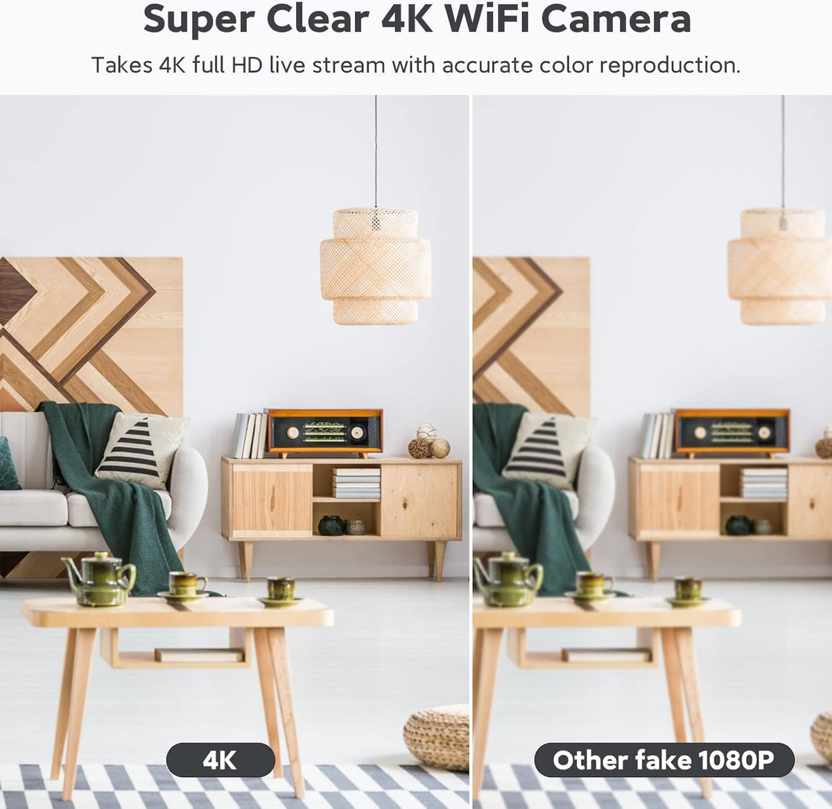 4K Mini Wireless Security Camera with Night Vision, Pack of 2 D717