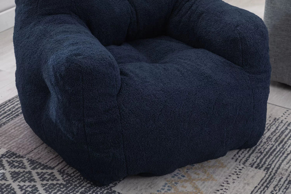 Soft Teddy Fabric Bean Bag Chair 39.4*39.4*27.6 Inches J4385