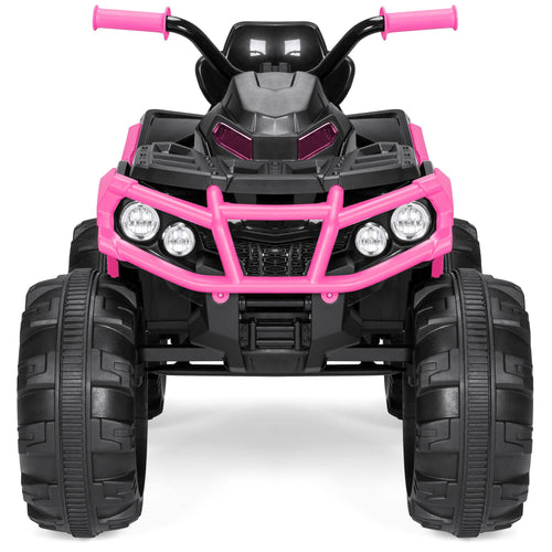 12V Pink Kids 4-Wheeler ATV Ride On Car Toy with LED Headlights F47926