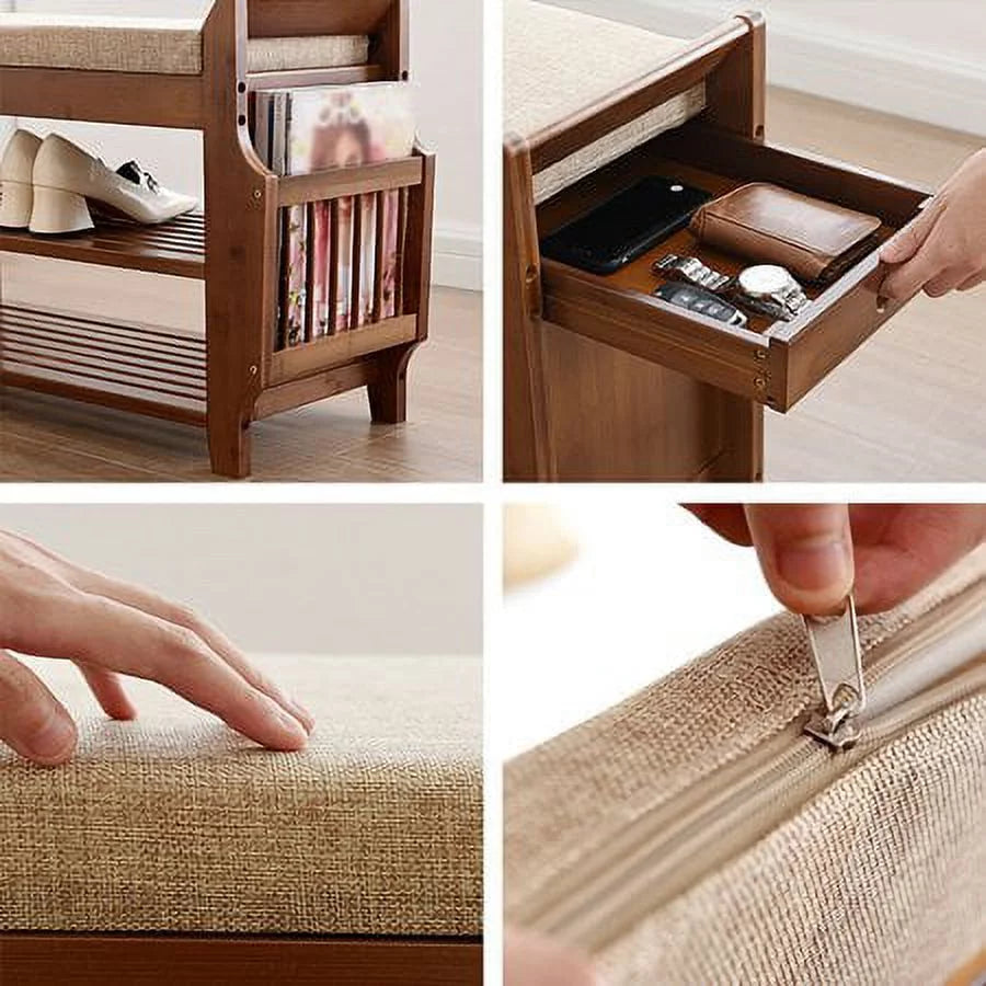 2 Tier Shoe Storage Bench with Drawer J1788