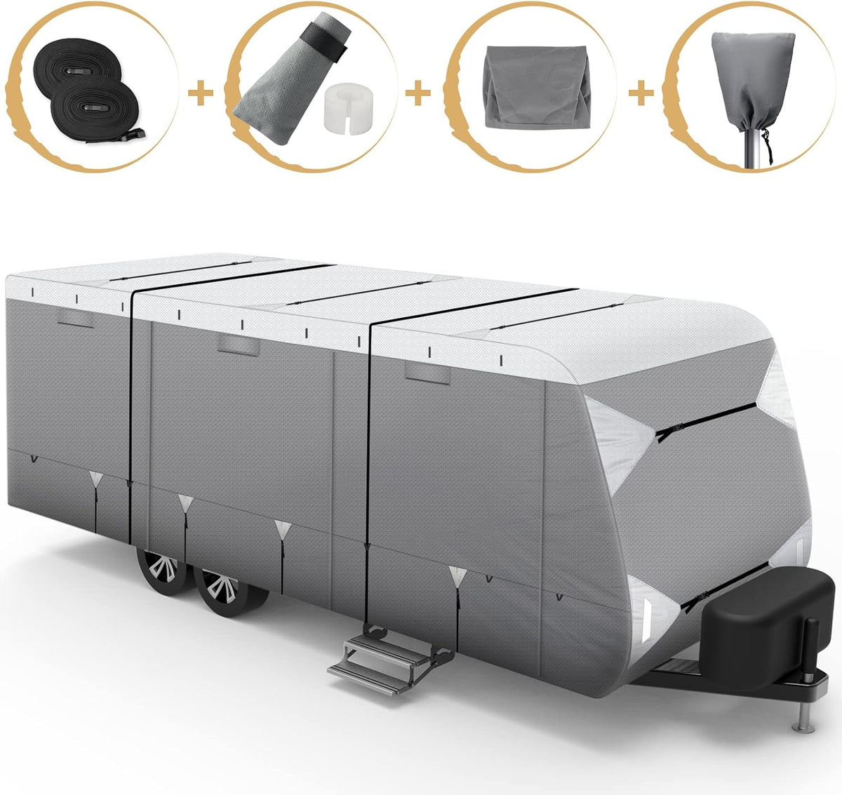 Waterproof Travel Trailer RV Cover with Cotton Lining P79738