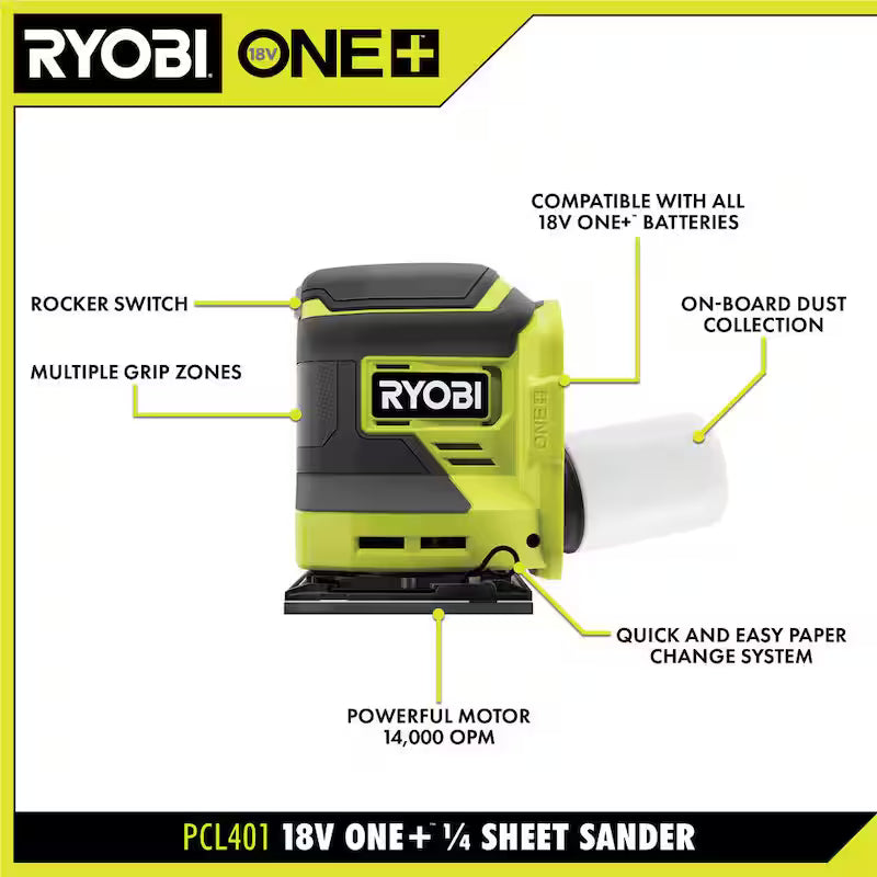 18V Cordless 1/4 Sheet Sander U2640