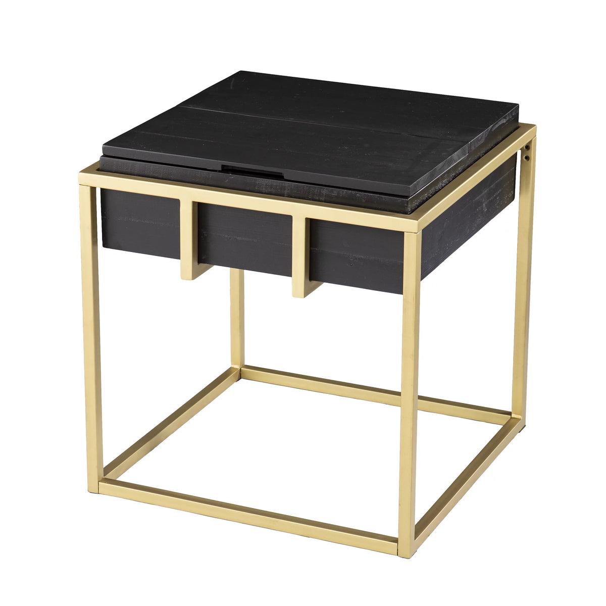 Reclaimed Wood Storage End Table Z623543