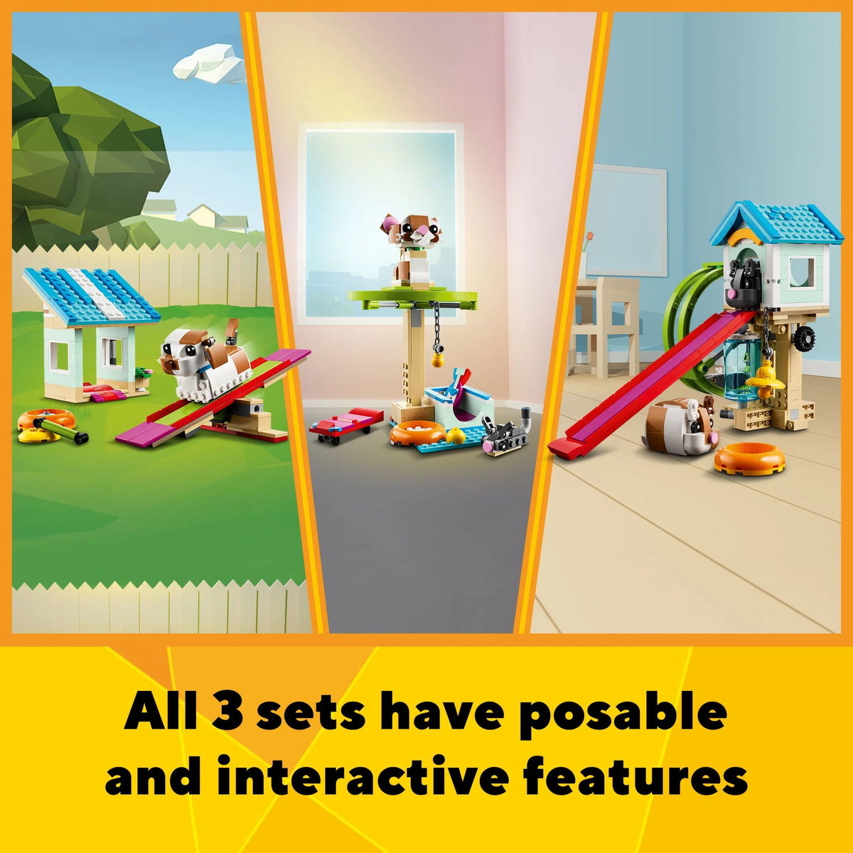 3 in 1 Hamster Wheel Toy Animal Set C183013