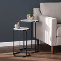 Black Faux Marble Nesting Table Set E169