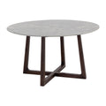 Mid-Century Wood & Faux Marble Dining Table A495