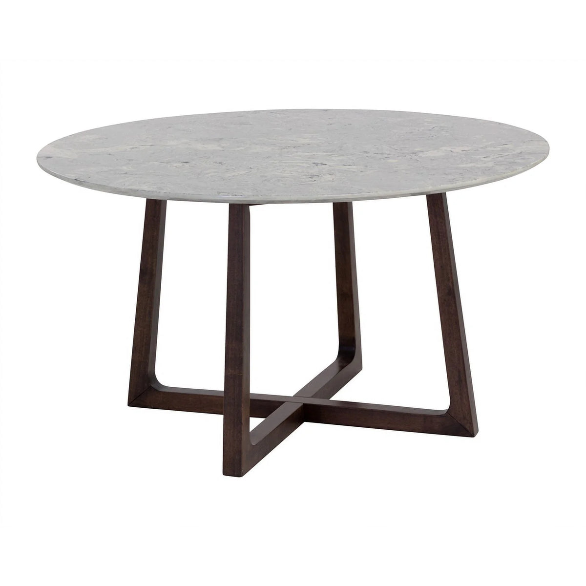 Mid-Century Wood & Faux Marble Dining Table A495