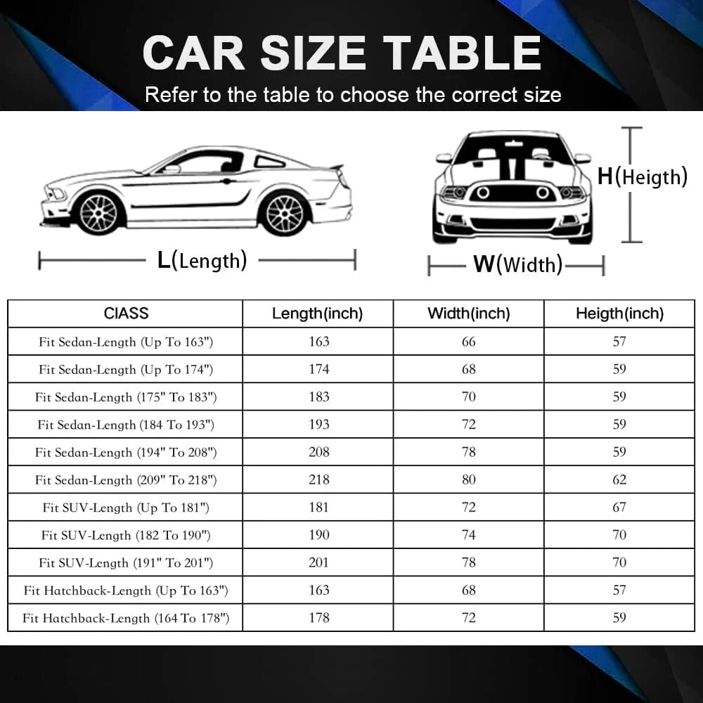 Blue All Weather Waterproof Car Cover C876