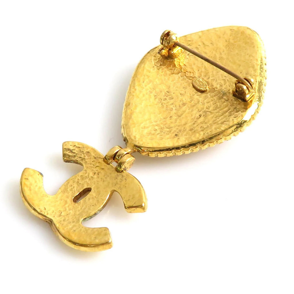 Pre-Owned Gold Orange Brooch R541181
