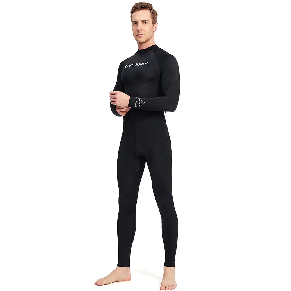 Men's Long Sleeve Quick Dry One Piece Swimsuit with Back Zipper Y160390