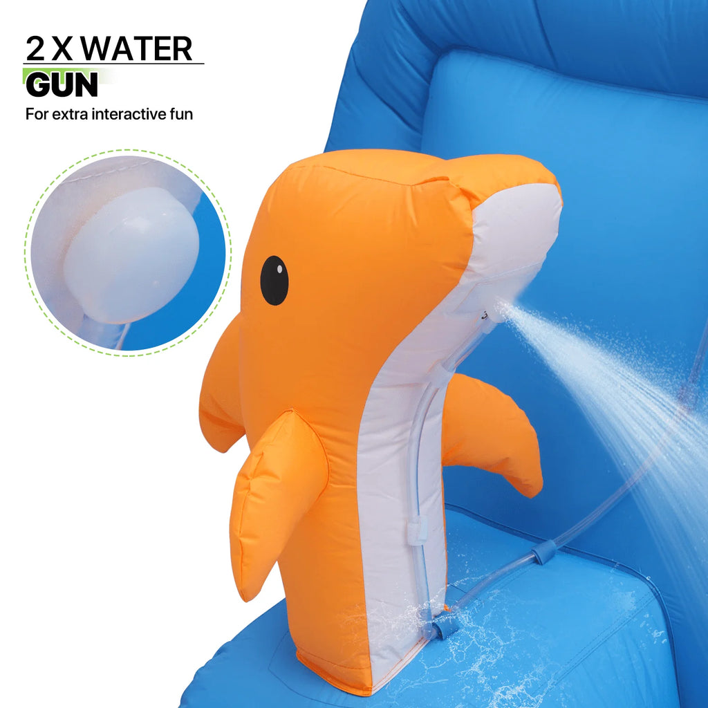 Kids Inflatable Water Slide with Blower and Splash Pool H17567