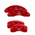 4 Caliper Covers Engraved Front & Rear Red Finish Silver D7170