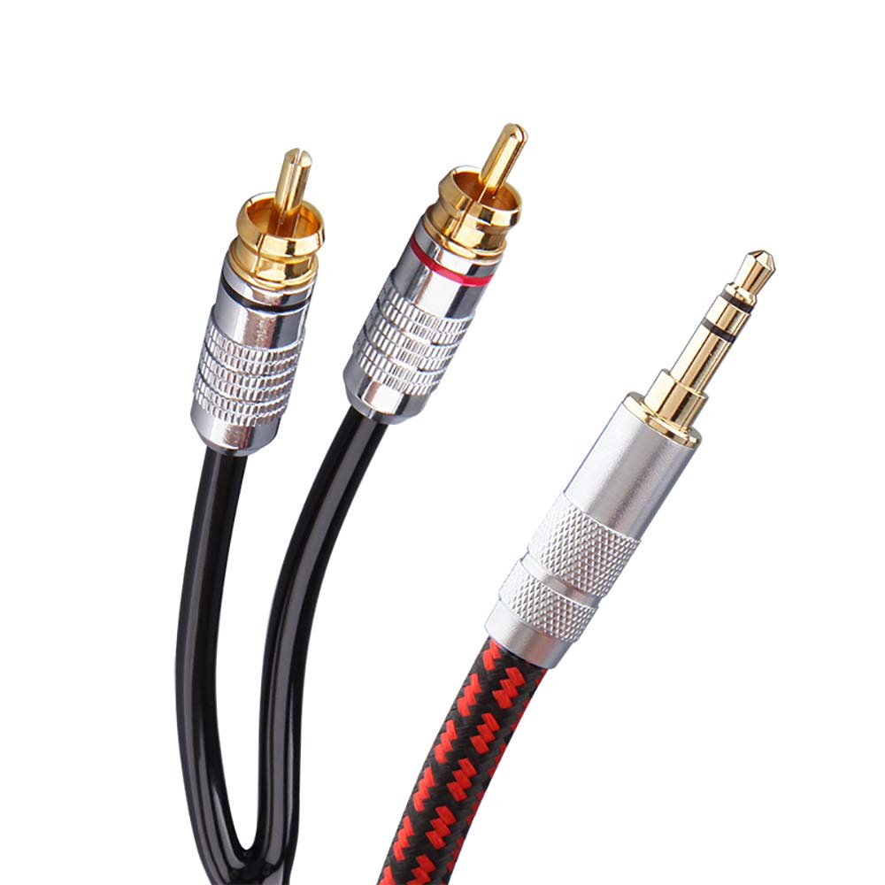 Stereo 3.5mm Male to 2 RCA Male Audio Cable, 3 Feet, Pack of 2 L22707