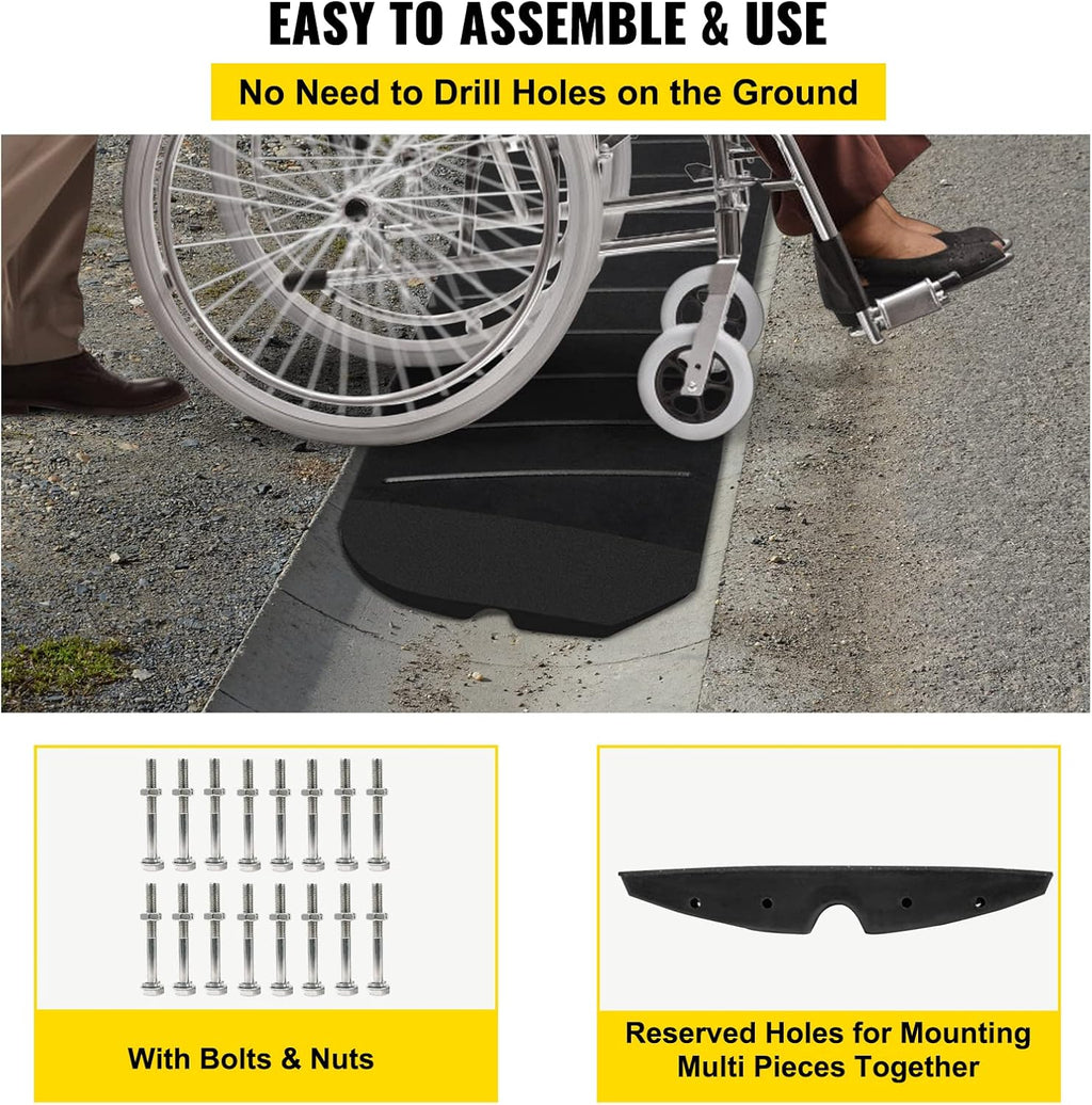 4 Pack Heavy Duty Rubber Curb Ramp Set O367