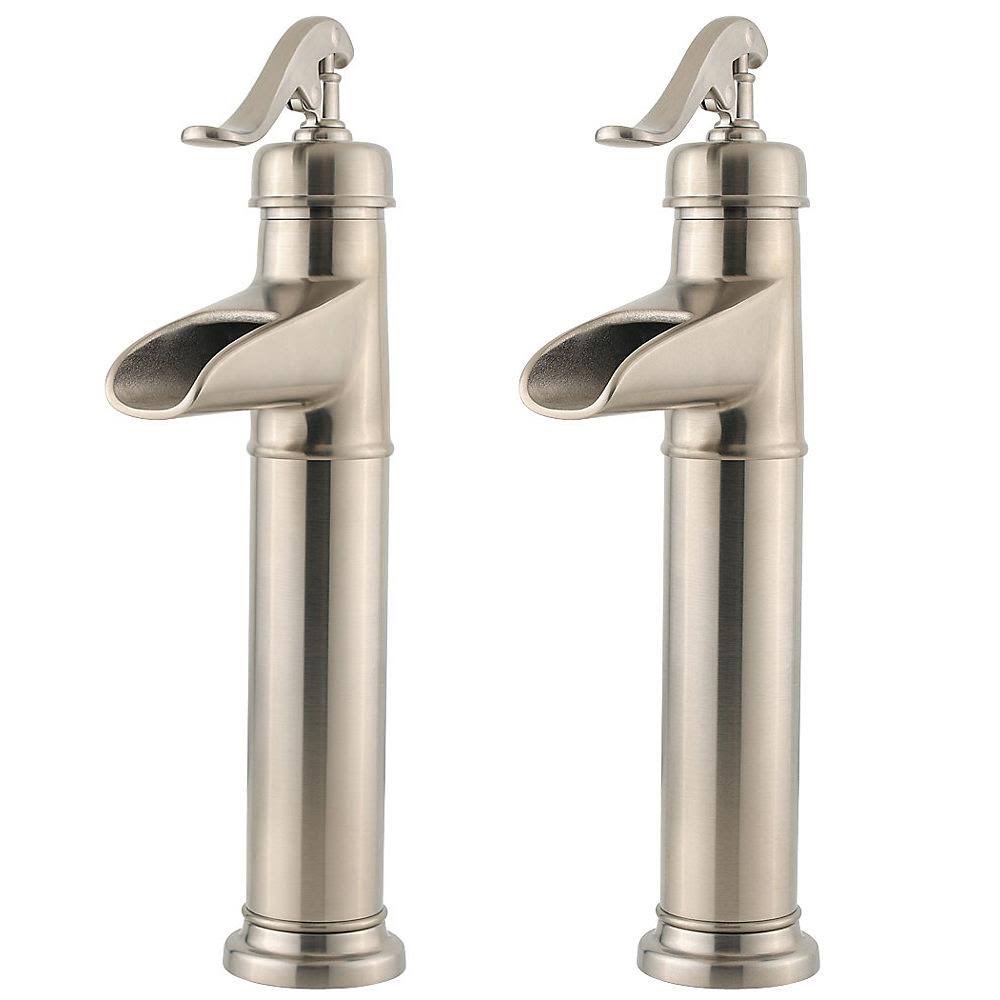 Brushed Nickel 1-Handle Vessel Bathroom Sink Faucet with Drain I6086