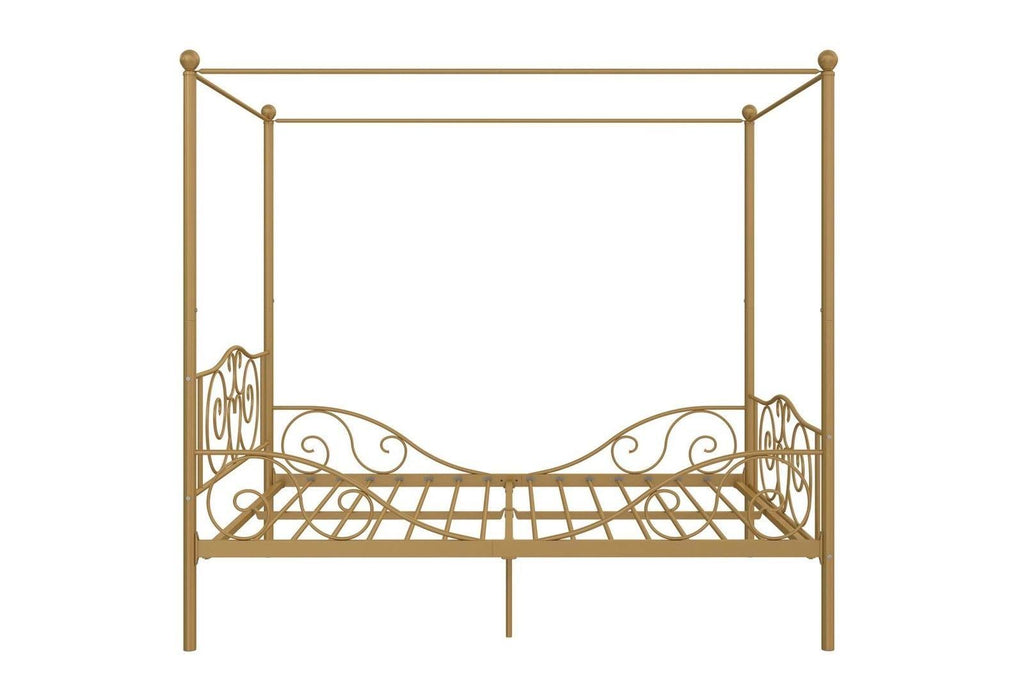 Gold Full Size Metal Canopy Bed Frame A34520