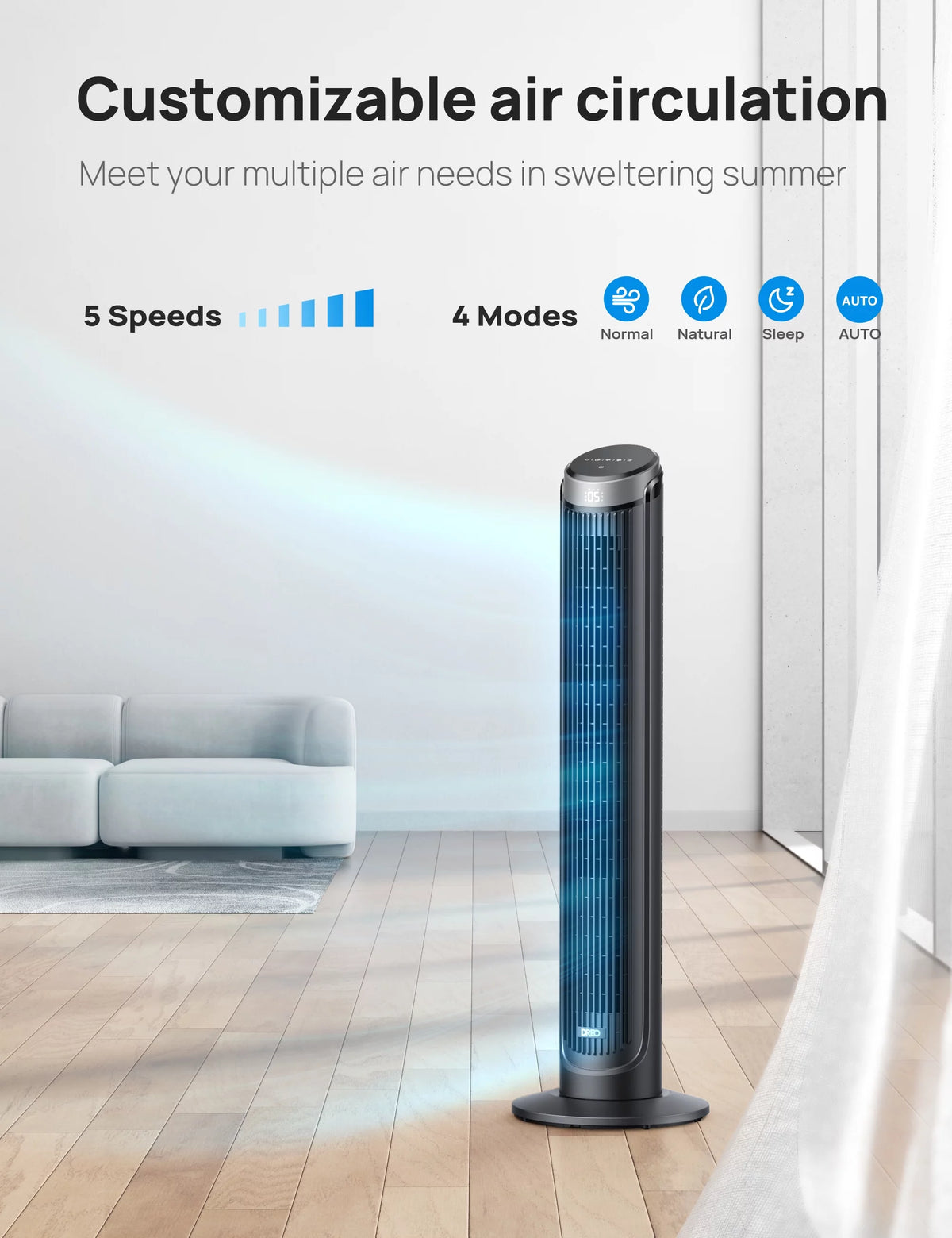 40 Inch Oscillating Tower Fan with Remote N675515