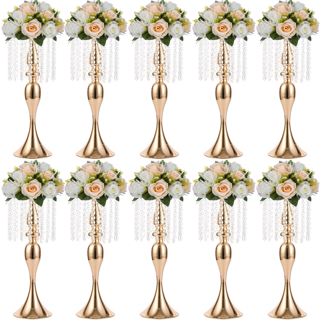 10 Pcs 21.3 Inches Tall Crystal Metal Vase I8102