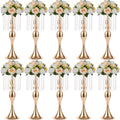 10 Pcs 21.3 Inches Tall Crystal Metal Vase I8102
