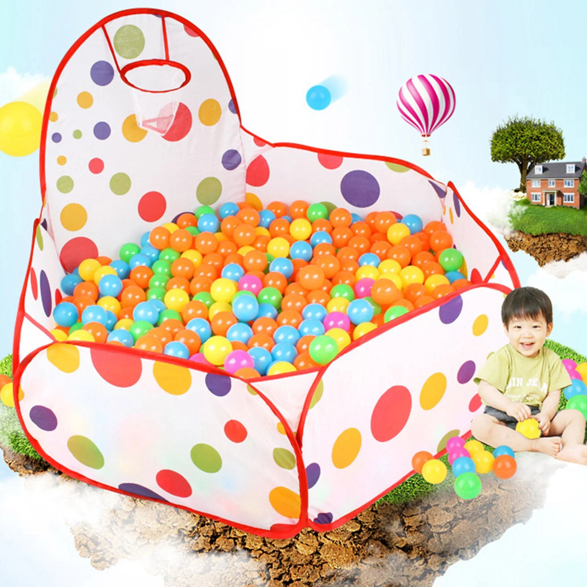 Kids Indoor Pop Up Ball Play Tent Playhouse Ball Pit Pool Playpen O6392