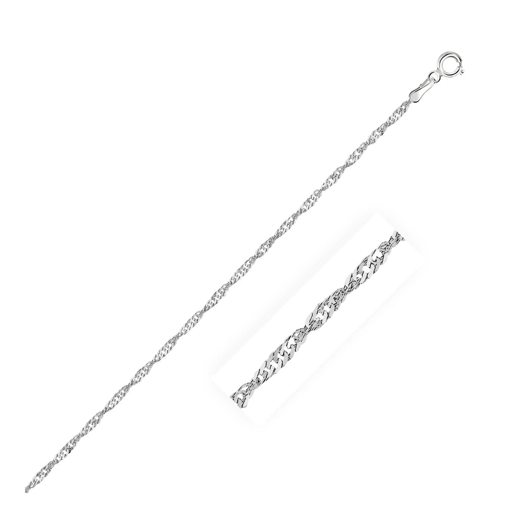 14K White Gold 1.75 mm Singapore Chain 20'' S96519