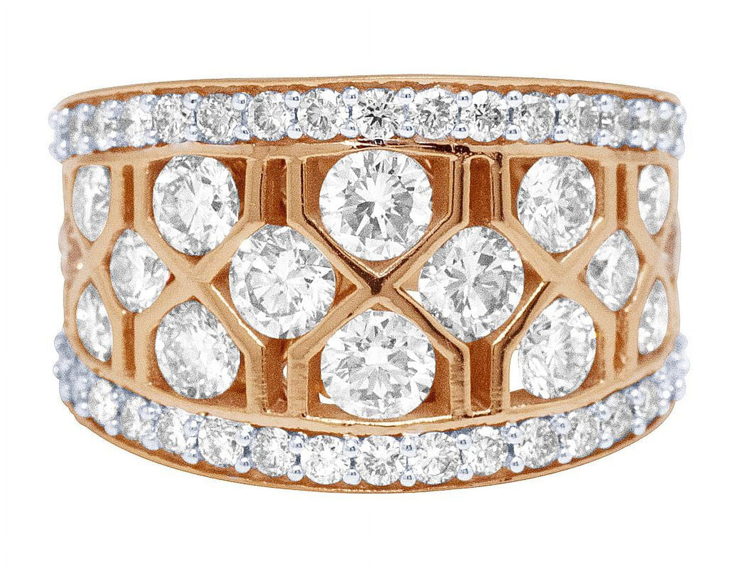 Geometric Mesh Diamond Band Ring Q518