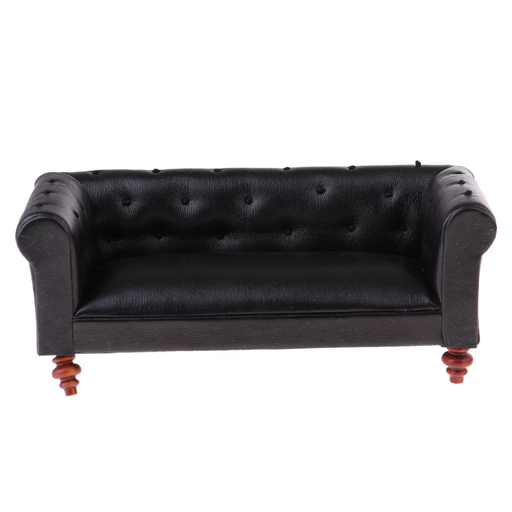 Black Leather Sofa C678833